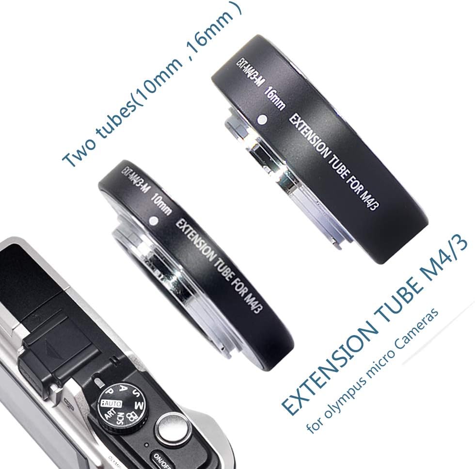 Mcoplus XT-M4/3-M Makro Verlängerungsrohr passend für M4/3 spiegellose Kamera für Olympus/Panasonic