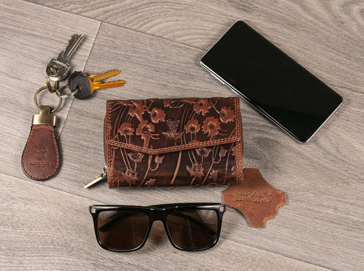 MATADOR [Sevilla RFID Blocker Leder Portemonnaie Damen| Geldbeutel Portmonee Damen mit Geschenk Box|
