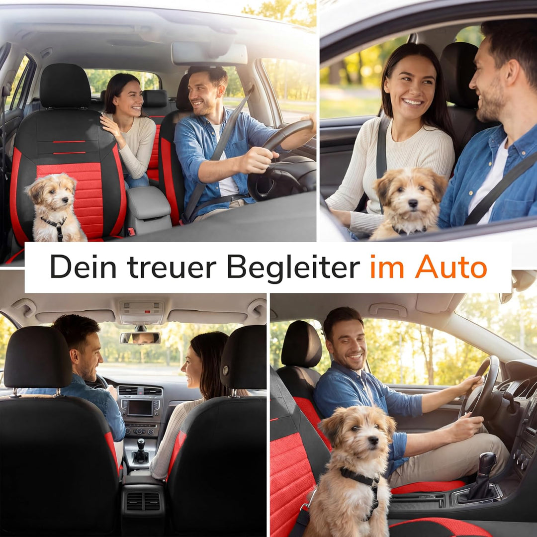 Upgrade4cars Autositzbezüge Set Universal Version 2026 | Auto-Schonbezüge für die Vordersitze & Rück