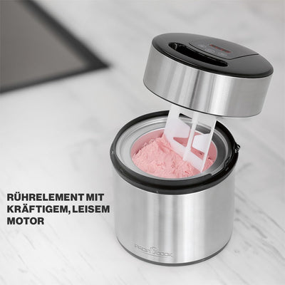 Profi Cook Eismaschine PC-ICM 1140 Eiscreme-Maker für Speiseeis, Frozen-Joghurt und Sorbet, inkl. Re