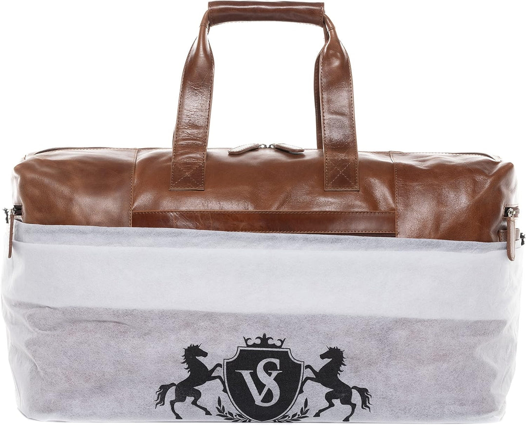 SID & VAIN grosse XL Reisetasche echt Leder - Sporttasche gross Bristol XL - Weekender Handgepäck mi