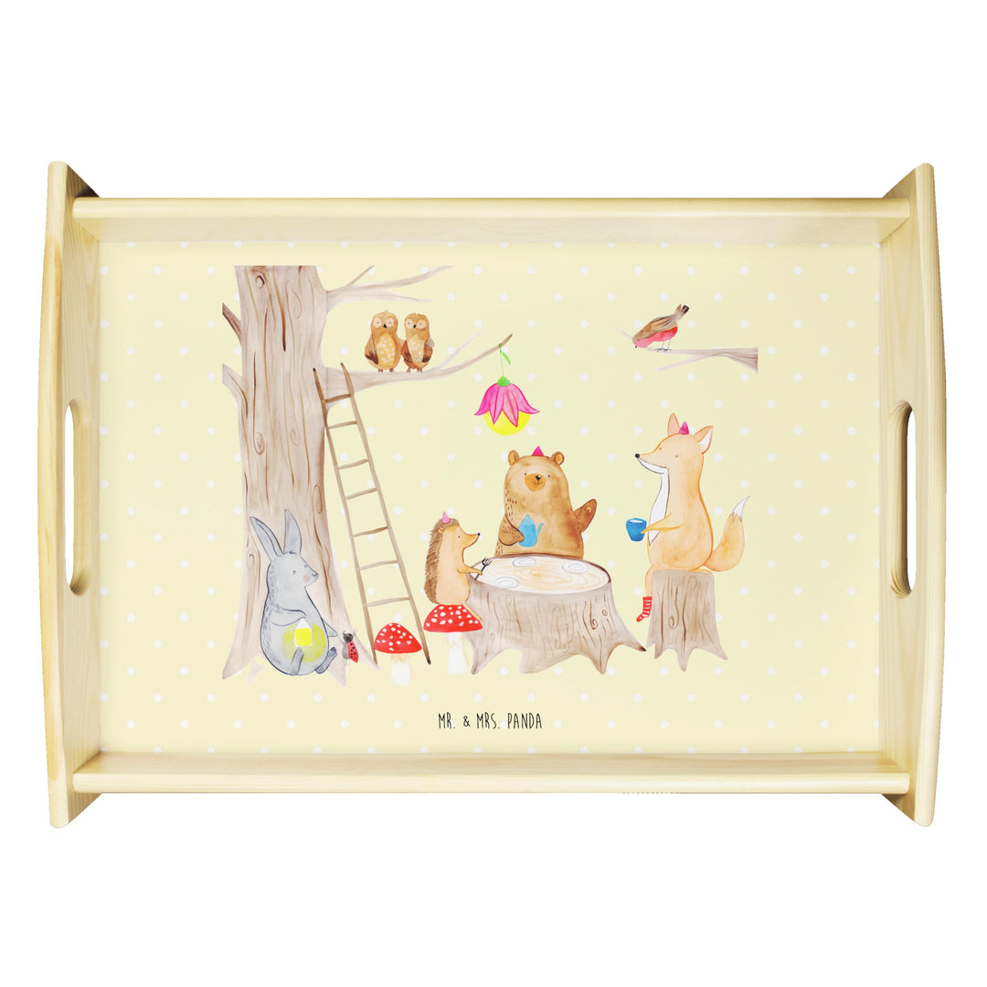 Mr. & Mrs. Panda tablett aus Holz Waldtiere Picknick - Geschenk, sofatablett, Fuchs, Serviertablett,