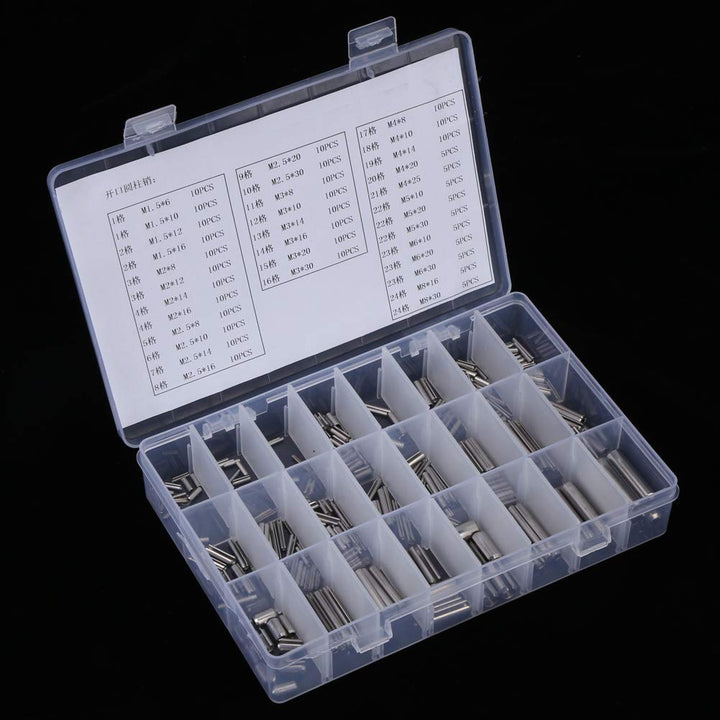 280 Stk. Hohl Federstifte, Edelstahl Hohlstifte Spannhülsen Sortiment, M1.5 M2 M2.5 M3 M4 M5 M6 M8 H