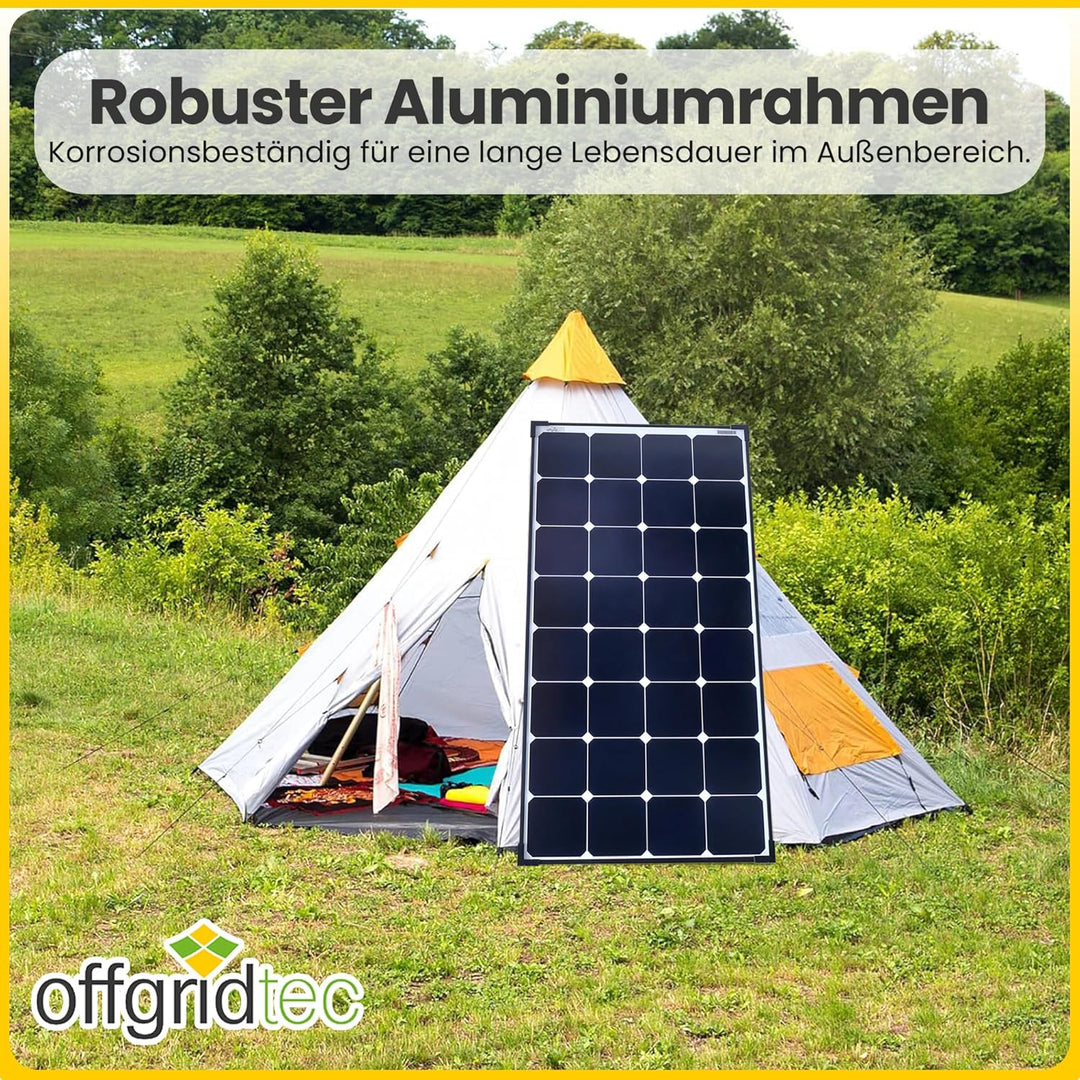 Offgridtec© 120W 12V Hochleistungs-Solarmodul (Back-Contact, Black-Frame) 110 Watt, 110 Watt