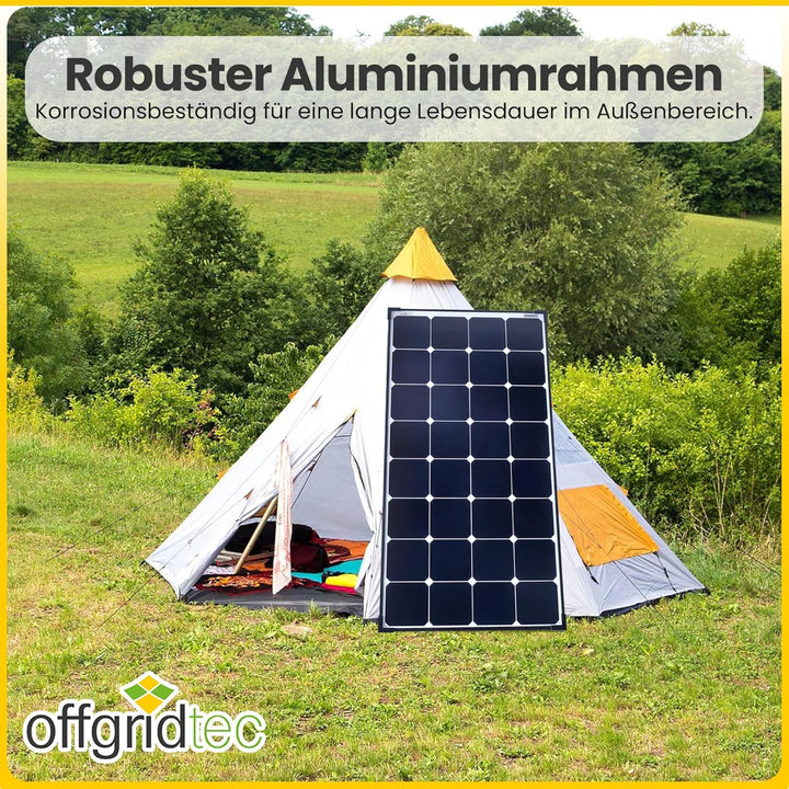 Offgridtec© 120W 12V Hochleistungs-Solarmodul (Back-Contact, Black-Frame) 110 Watt, 110 Watt