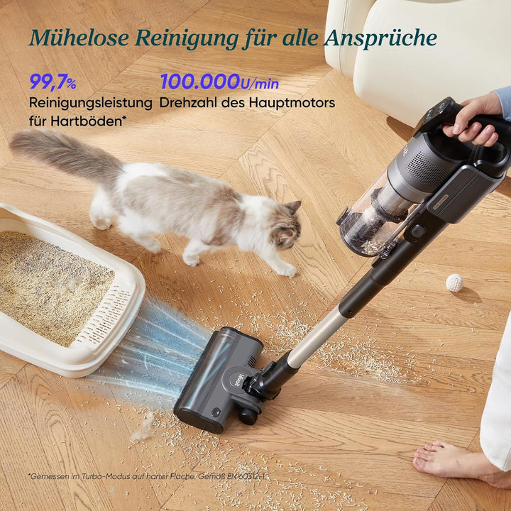 Levoit Akku Staubsauger - 70 Min Laufzeit - 99,99 Prozent HEPA Filtrationseffizienz - Mini Motorbürs