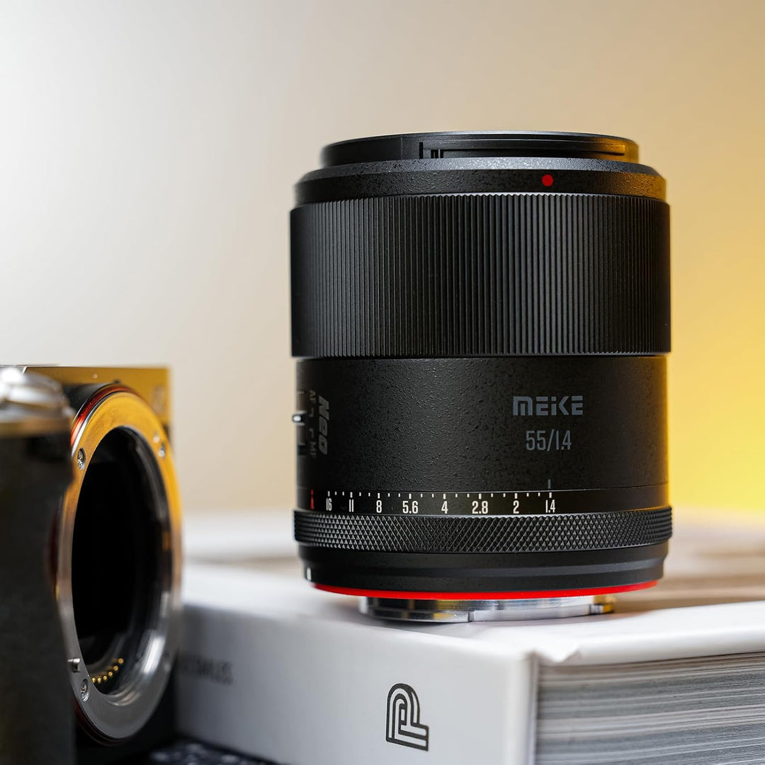 Meike 55mm F1.4 Standard Aperture APS-C Frame Auto Focus Fix Portrait Lenses for Sony E-Mount Mirror