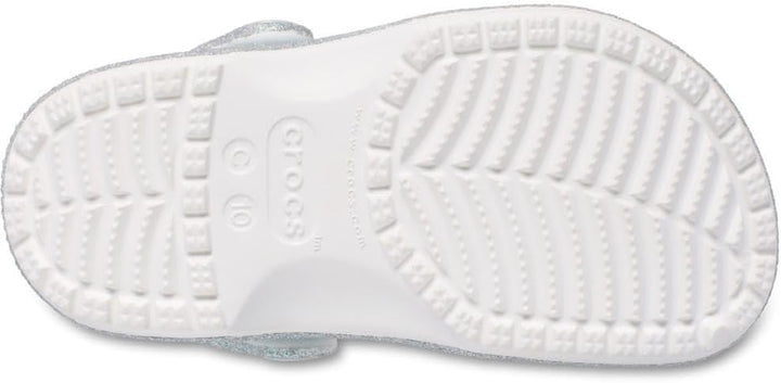 Crocs Unisex Kinder Classic Iridescent Glitter Clog K 29/30 EU Weiss, 29/30 EU Weiss