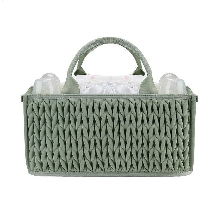 Tragbare Windel Caddy Organizer Korb mit Griffen für Baby und Tücher Grün, Grün