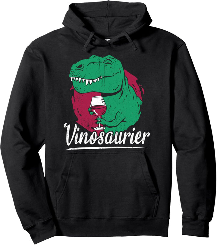 Vinosaurier Vinodino Dinosaurier mit Wein Rotwein Weisswein Pullover Hoodie