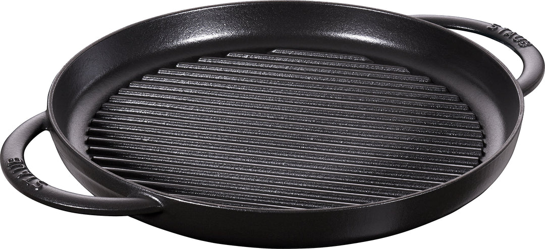 STAUB rund 30 cm Grillpfanne, Gusseisen, Schwarz 39 x 5.5 x 4.03 cm Schwarz, 39 x 5.5 x 4.03 cm Schw