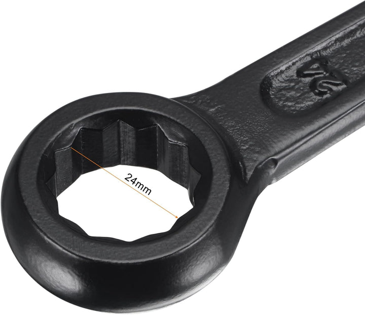 QUARKZMAN 24mm Box End Striking Ring Wrench, Hochfester Stahl Einzelkopfschlüssel Handwerkzeug