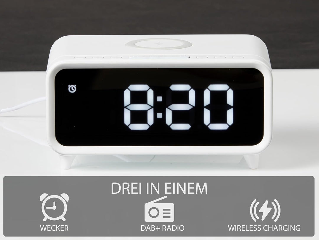 Northpoint Digitales DAB+ Radio mit Wecker Kabelloser Ladestation Nachtlicht und USB-Ladeanschluss 5