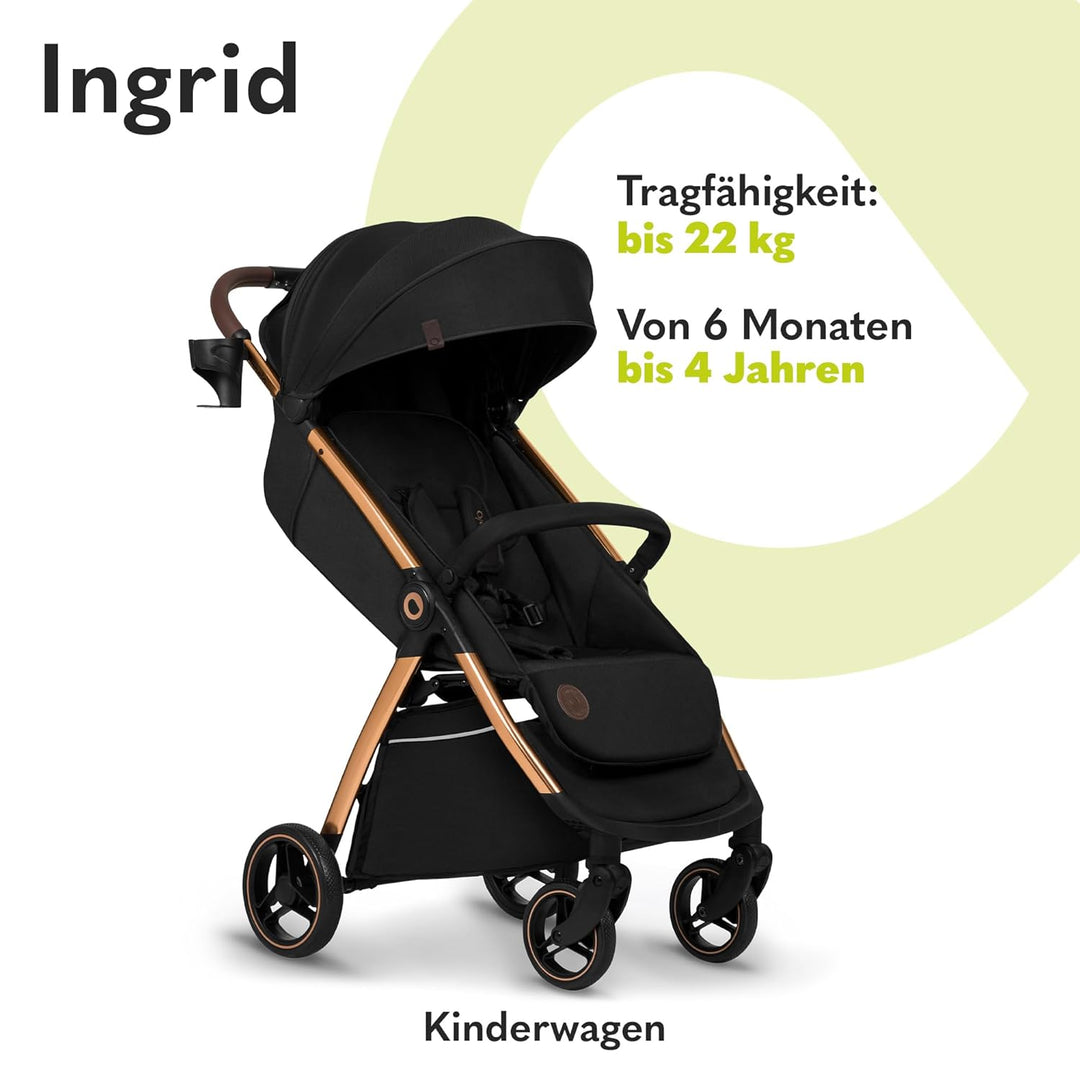 LIONELO INGRID Kinderwagen bis 22 kg von 6 Monaten bis 4 Jahren Grosse 360° schwenkbare Räder Volle