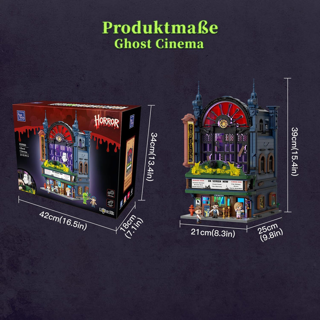 PANTASY Geisterkino Klemmbaustein-Set mit LED-Beleuchtung für Erwachsene