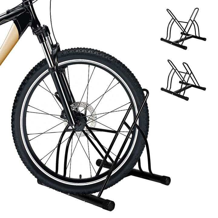 COSTWAY Fahrradständer Bodenparker für 2 Fahrräder Bügelparker, Fahrradparker, Mehrfachständer, Aufs