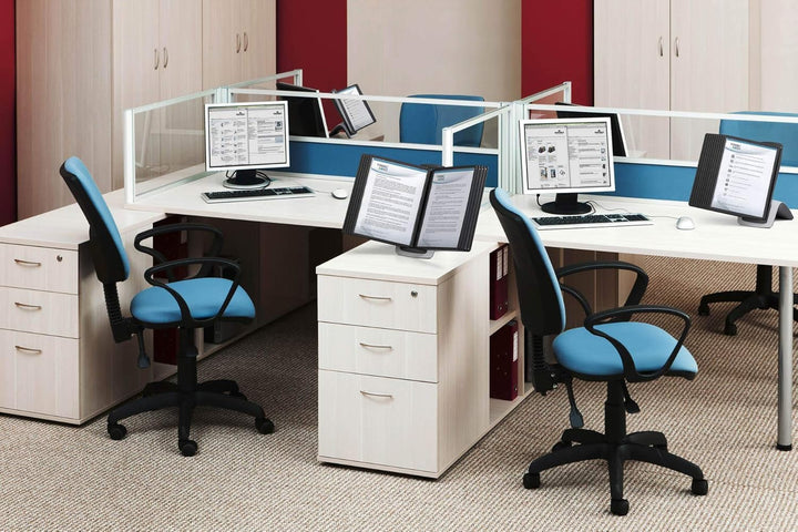 Durable Tisch-Sichttafelsystem Sherpa Style Table 10, mit 10 Sichttafeln A4, schwarz, 585501, Tisch