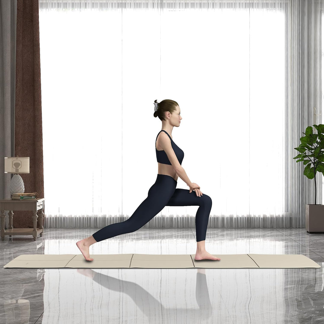 Faltbare Yogamatte für unterwegs, zweifarbige Yogamatte, 6 mm dick, mit Tragetasche, rutschfeste TPE