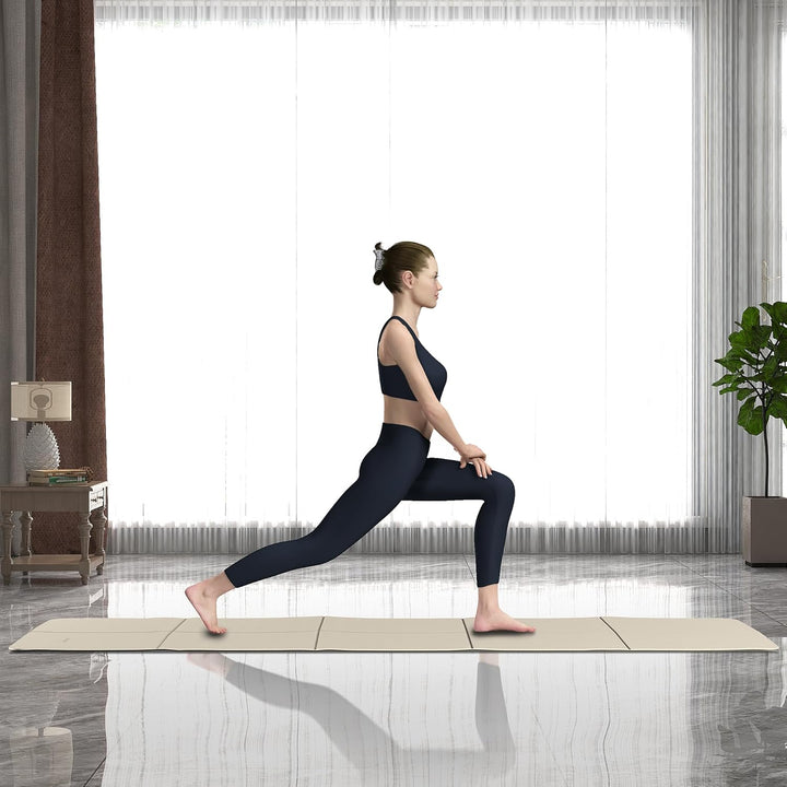 Faltbare Yogamatte für unterwegs, zweifarbige Yogamatte, 6 mm dick, mit Tragetasche, rutschfeste TPE