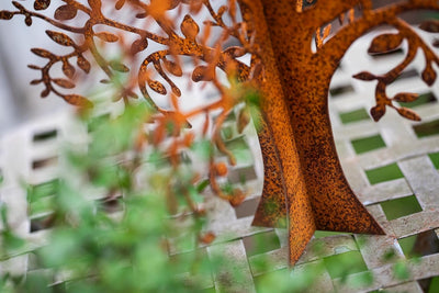 Bornhöft Metall Rost Gartendeko Edelrost rostige Garden Rost Deko Baum Lebensbaum Gartendeko Edelros