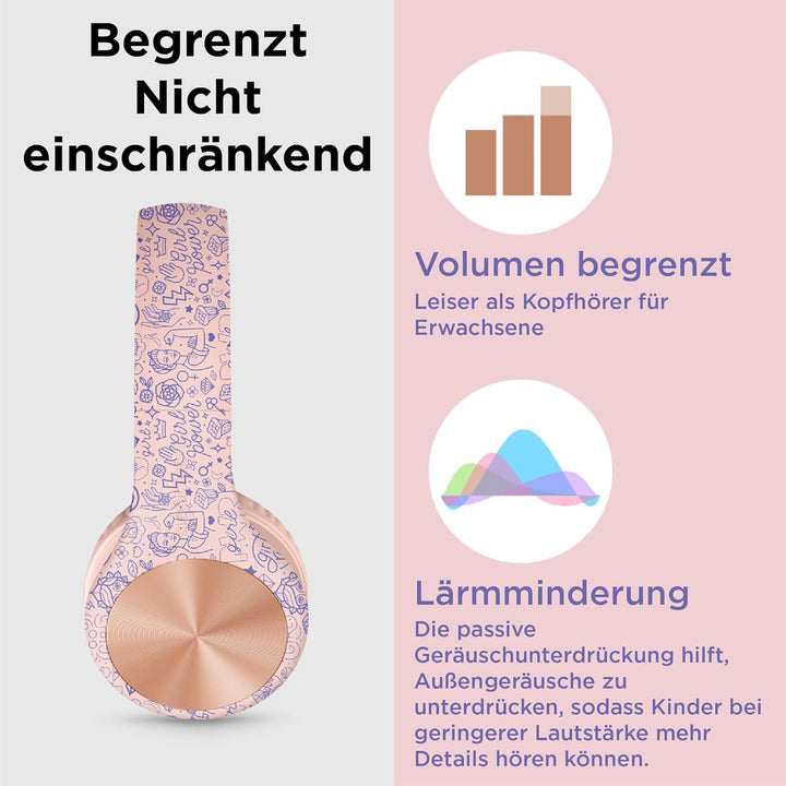LilGadgets Connect+ Pro-Kopfhörer für Mädchen – für den Komfort von Kindern entwickelt, faltbares Ov