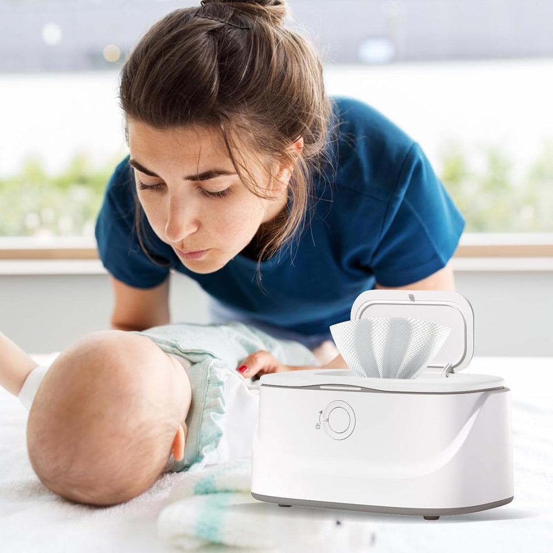 Baby-Feuchttücher-Wärmer,CEIEVER Tragbarer Windel Wipe Warmer Wipes Heizbox mit 3-stufiger Temperatu