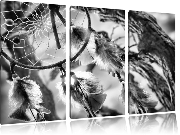 Pixxprint Traumfänger als Leinwandbild | Grösse: 3 Teilig (120x80) | Wandbild| Kunstdruck | fertig b