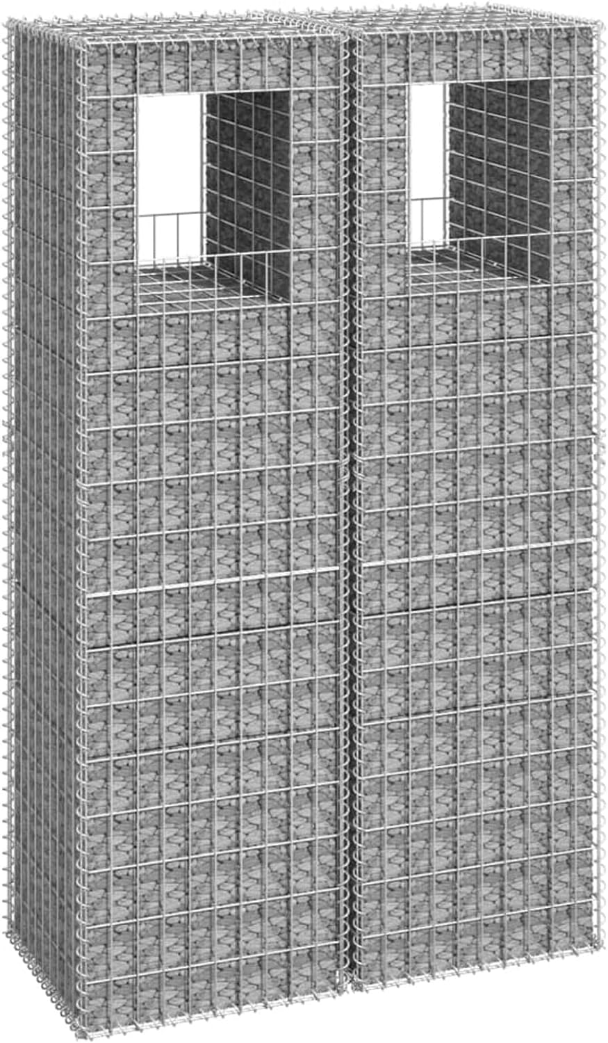 Festnight Gabionensäule 2 STK.Steinkorb Gabione Gabionenkörbe Gabionen Hochbeet Steine Für Gabionen