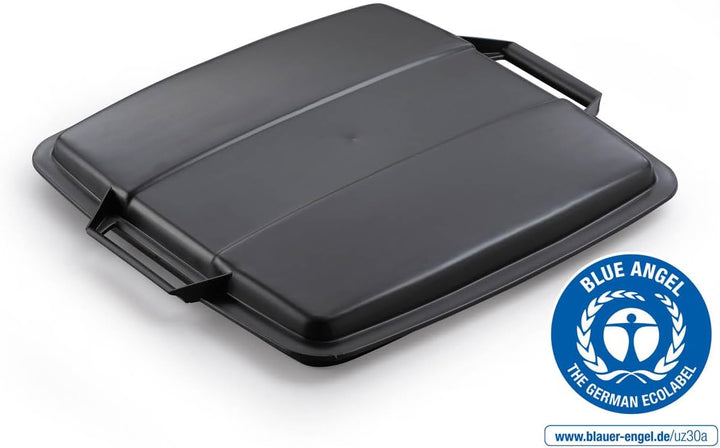 Durable Deckel Eco für Mülleimer Durabin 90L, Blauer Engel zertifiziert, schwarz, 6 Stück, 180050622