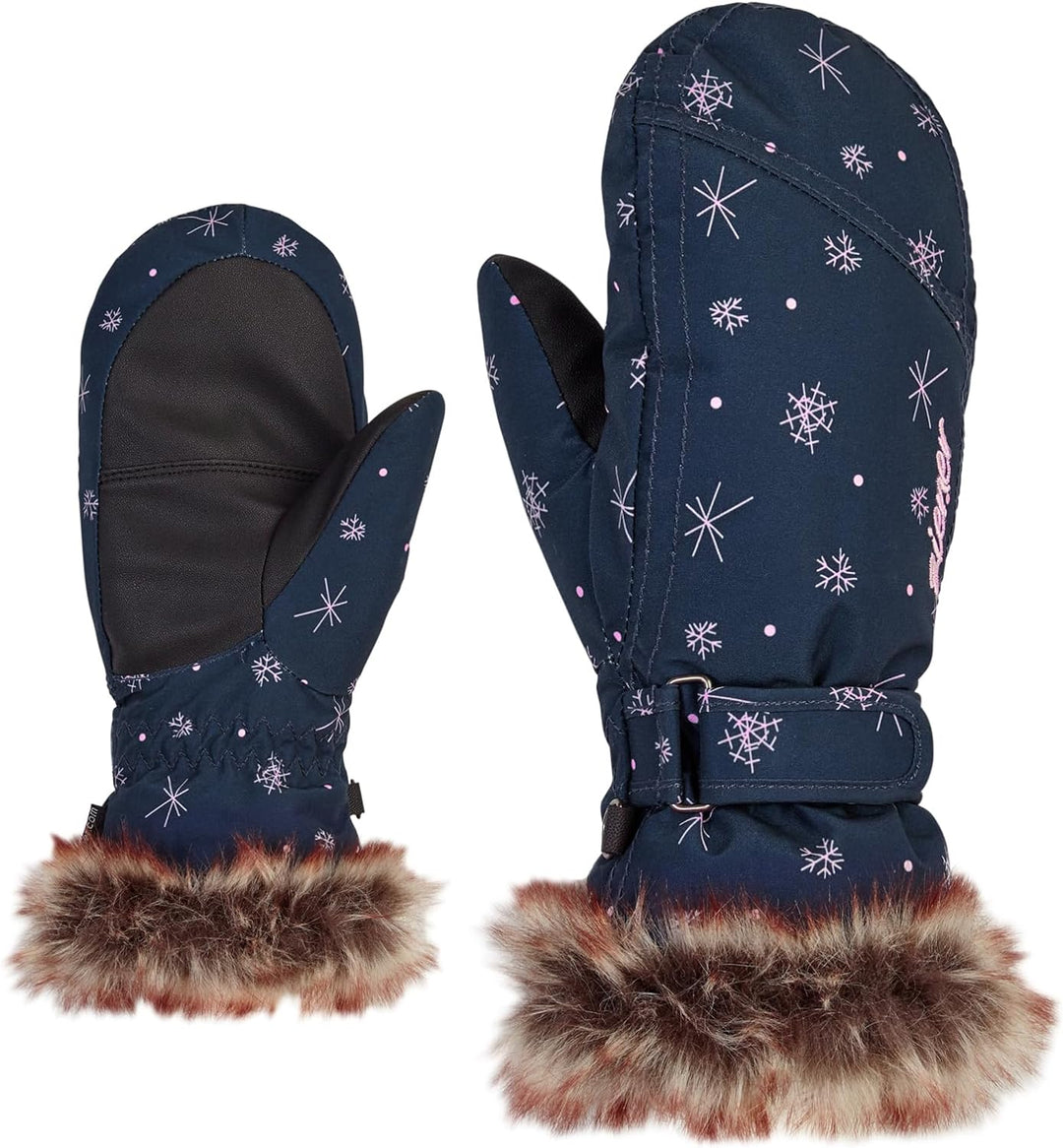 Ziener Mädchen LED Mitten Girls junior Ski-Handschuhe Wintersport, warm, atmungsaktiv 4.5 snowcrysta
