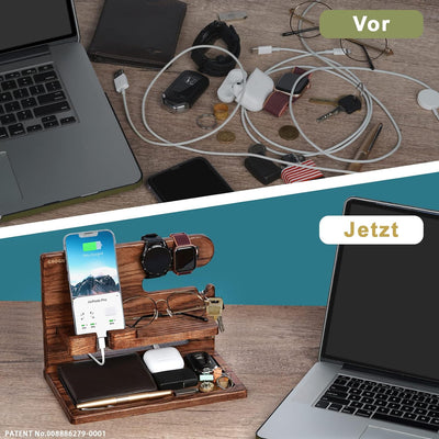 Weihnachtsgeschenke für Männer Schreibtisch Organizer Holz, Geschenke für Ihn Papa Bruder Weihnachte