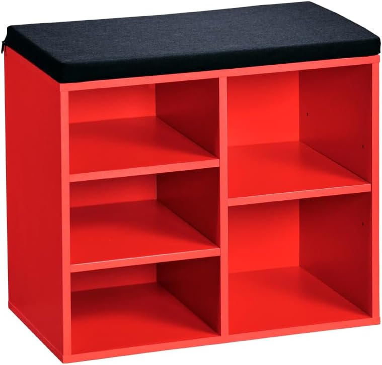 Kesper | Schuhschrank mit Sitzkissen, Material: Faserplatte, Masse: B51,5 x H48 cm x L29,5 cm, Farbe