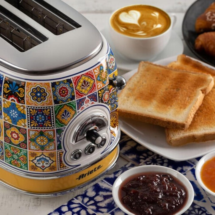 Ariete 155 Toaster Positano, 810 W, 2 Scheiben, 6 Bräunungsstufen, Krümelschublade, Defrost-Funktion