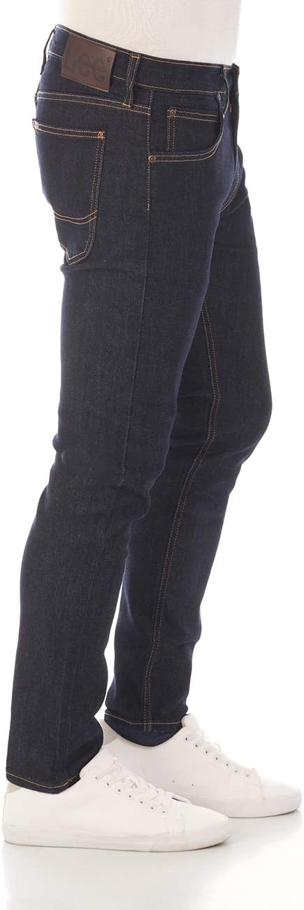 Lee Herren Jeans Luke Slim Fit Hose Tapered Männer Jeanshose Baumwolle Denim Stretch Blau Schwarz Gr