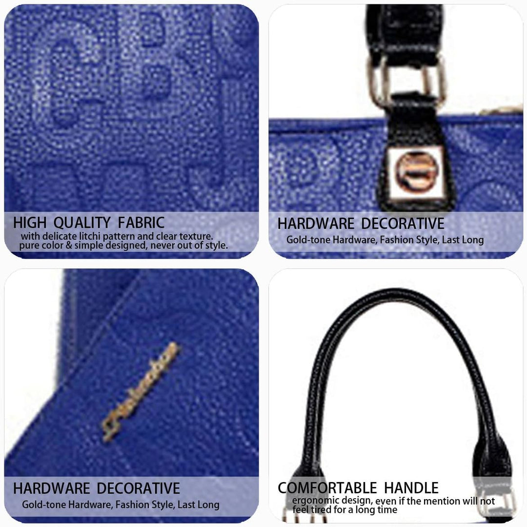 DEERWORD Damen Handtaschen Frauen Schultertaschen PU-Leder Bowlingtaschen Umhängetaschen Blau, Blau