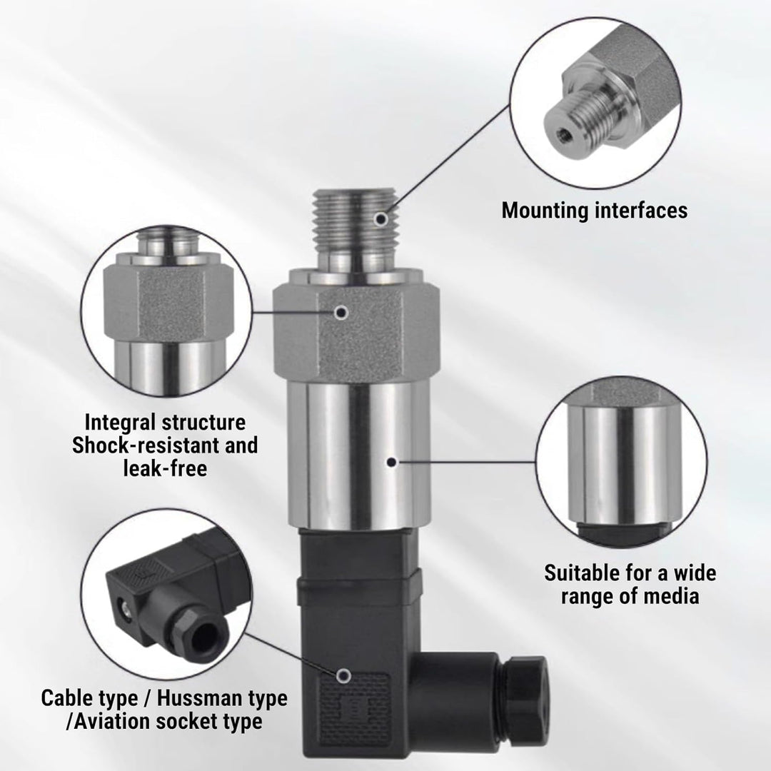 TICFOX 4-20mA Ausgang G1/4" Stromtyp Drucksensor Transmitter Druckschalter Silikon Drucktransmitter