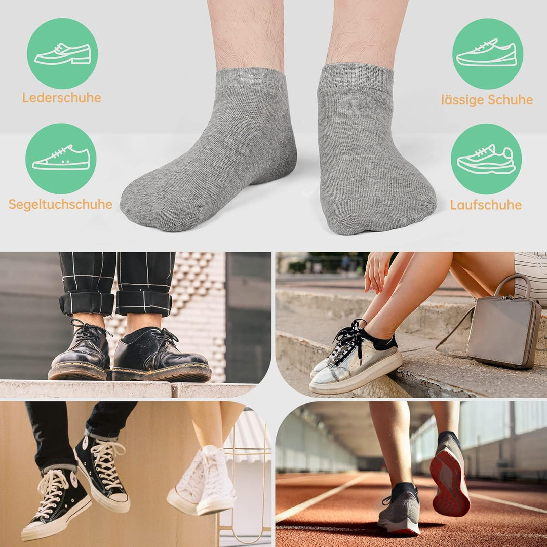 FALARY Sneaker Socken Herren & Damen bio Baumwolle 12 Paar Sneakersocken Kurze Socken Sportsocken Ha