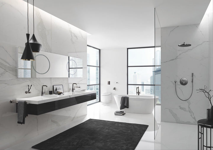 GROHE Essence - Einhand-Waschtischarmatur (wassersparend, DN 15, L-Size), hard graphite, 32628A01 L
