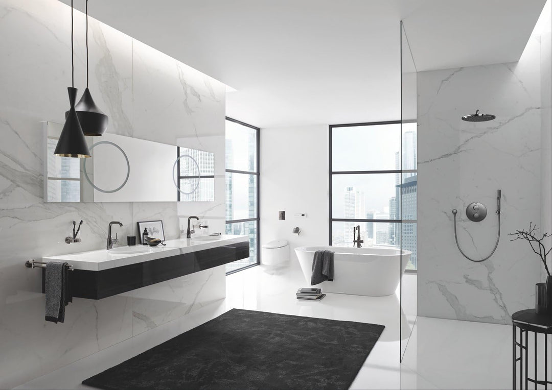 GROHE Essence | Wanne - Einhand-Wannenbatterie DN 15, Bodenmontage | hard graphite | 23491A01 Hard G