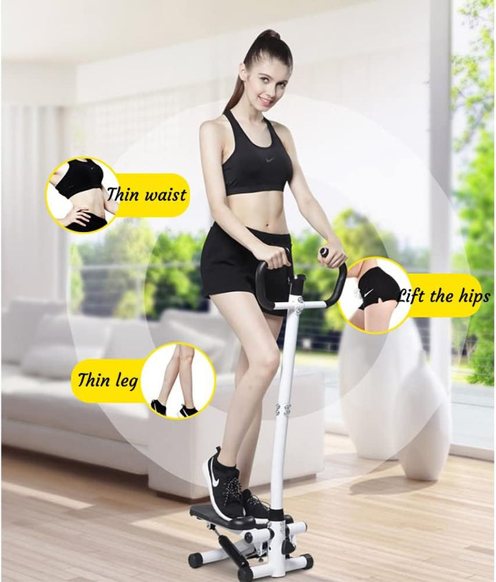 Mini Stepper mit LCD-Display, Power Ropes, Heimtrainer Fitness Gerät, Stahl, 112x34x29cm, Hydraulisc