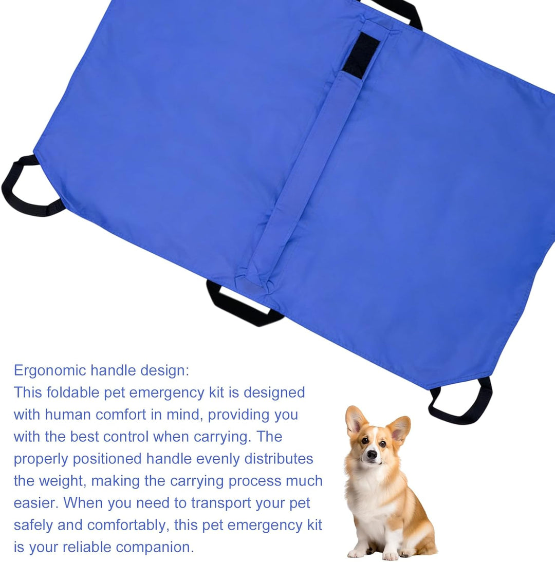 Faltbare Transport Notfalltrage: 120 x 74 cm Hunde Tragehilfe mit 6 Griff Anti-Biss-Trage bis 60kg,