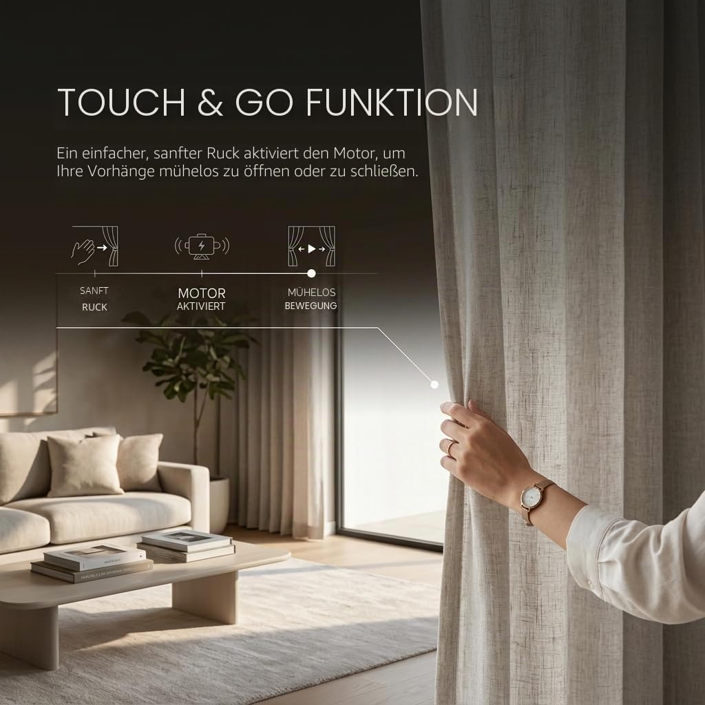 Quoya QL500 Smart Electric Curtain Track, Motorized Motor, Adjustable Track Length, Compatible with