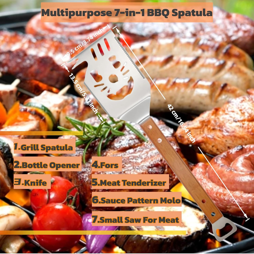Yosalink 2 Stück Grillbesteck Set,Multifunktionales Grill Zubehör,grillzubehör Set,BBQ Grill Zubehör