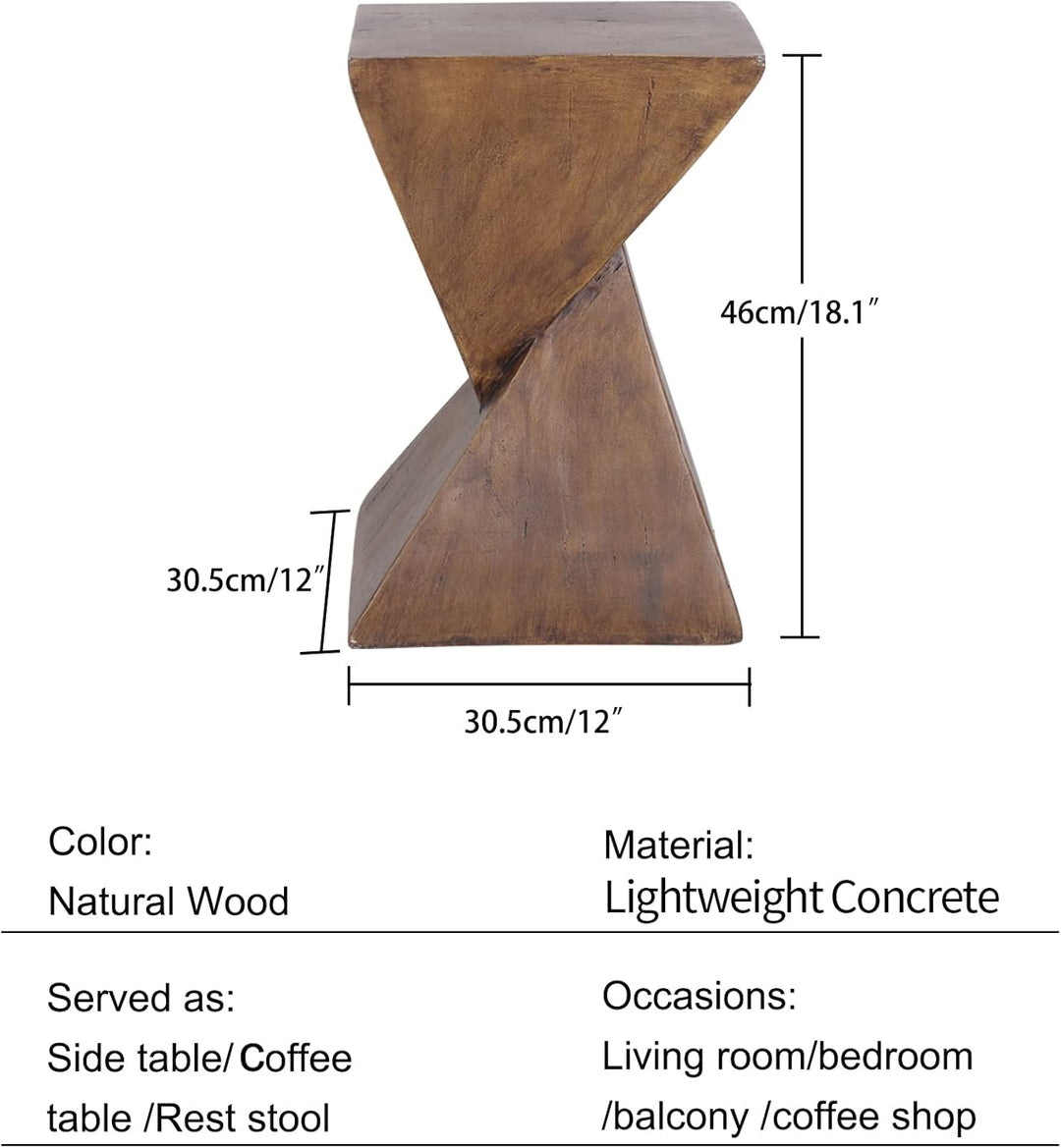 FATIVO Beistelltisch Holz Braun Vintage: Beistelltisch Klein 46cm Hoch Sofatisch Nachttisch Telefont