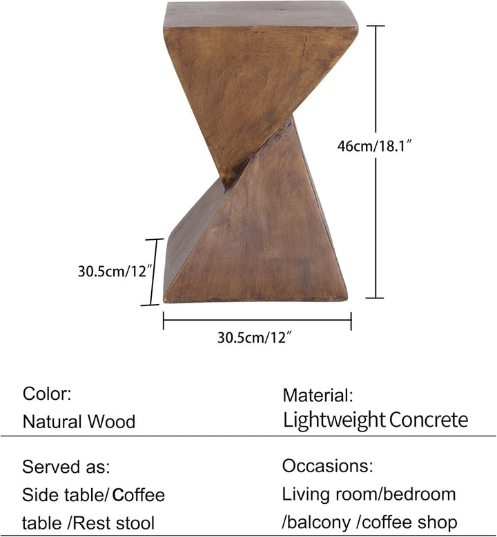 FATIVO Beistelltisch Holz Braun Vintage: Beistelltisch Klein 46cm Hoch Sofatisch Nachttisch Telefont