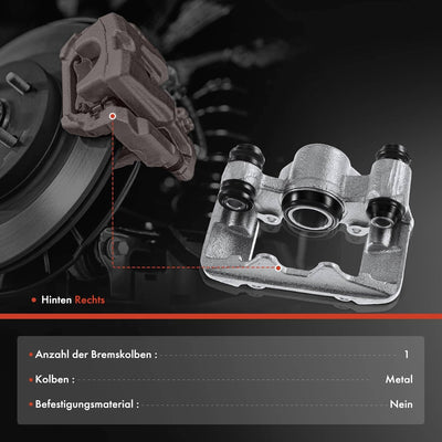 Frankberg Bremssattel Bremszange Hinterachse Rechts Kompatibel mit RAV 4 II CLA2 XA2 ZCA2 ACA2 1.8L