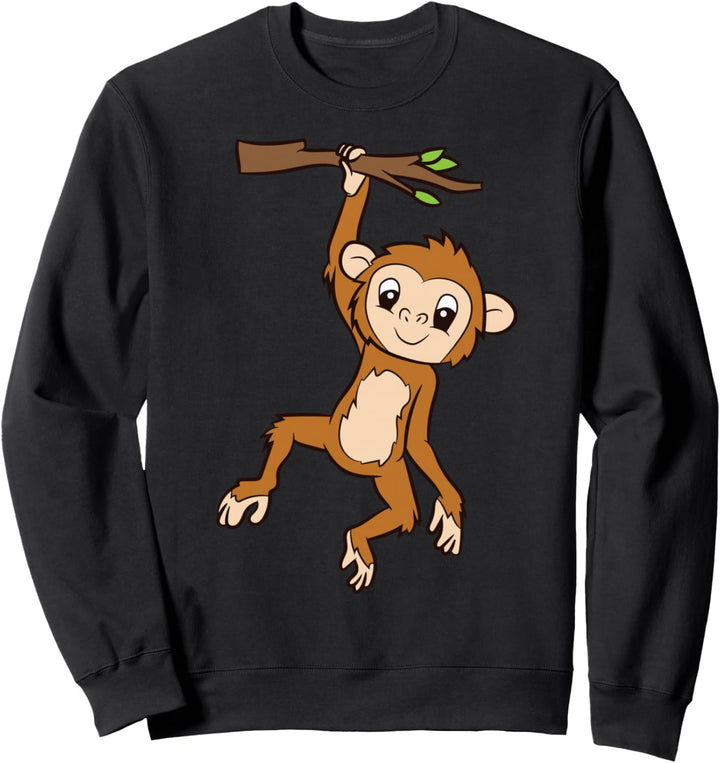 Äffchen am Ast Süsser Hängender Baby Affe Kinder Affe Sweatshirt
