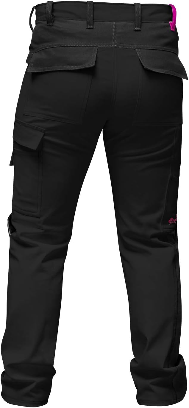 strongAnt Damen Arbeitshose komplett Stretch für Frauen Bundhose mit Kniepolstertaschen Schwarz Grau