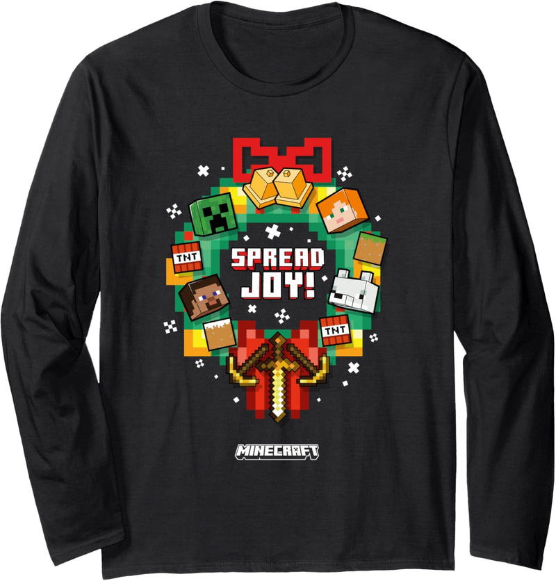 Minecraft Weihnachten Spread Joy! Xmas Crown Group Shot Langarmshirt