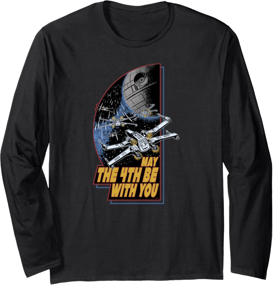 Star Wars Day May the 4th Be With You Vintage Space Battle Langarmshirt
